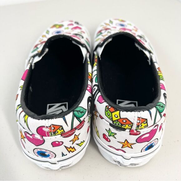 NWOT Vans Classic Slip On 8 Ball Eye Heart Cherry Dice Stars Unisex W/10 M/8.5 - Picture 6 of 8